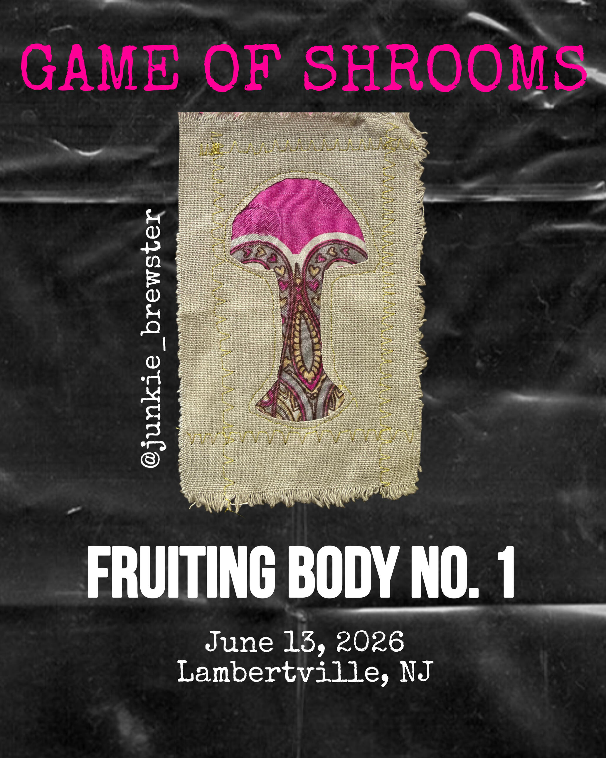 Game of Shrooms; annual international art hunt. Follow @junkie_brewster on IG for clues to find a free artifact from the Continued Contact Series